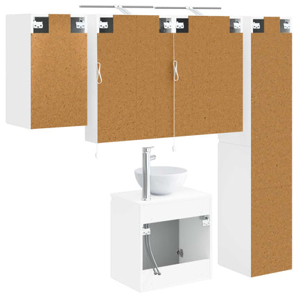 Badeværelsesskabsæt 5 pcs Hvid 50 x 14,5 x 70 cm