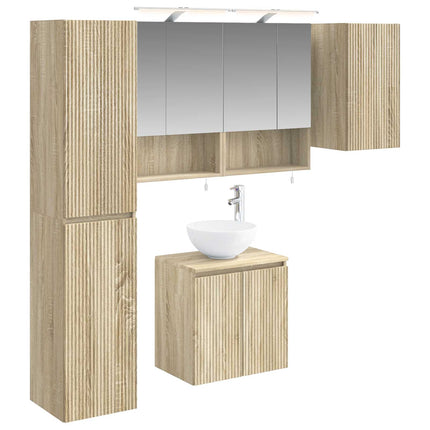 Badeværelsesskabsæt 5 pcs Sonoma-eg 50 x 14,5 x 70 cm