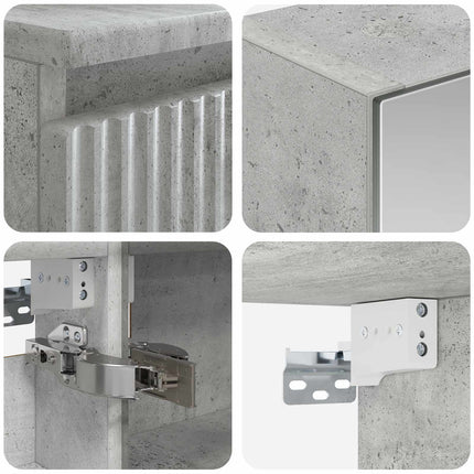 Badeværelsesskabsæt 5 pcs Betongrå 50 x 14,5 x 70 cm
