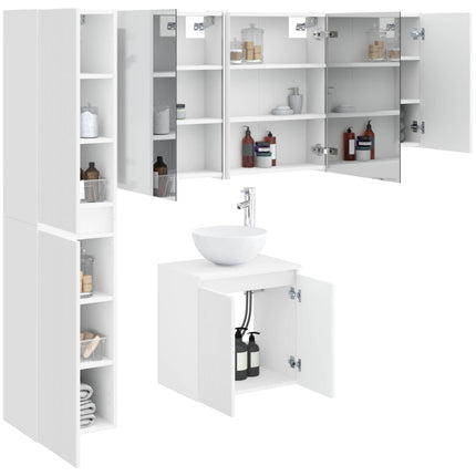 Badeværelsesskabsæt 5 pcs Hvid 53 x 15,5 x 70 cm