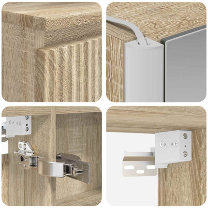Badeværelsesskabsæt 5 pcs Sonoma-eg 53 x 15,5 x 70 cm
