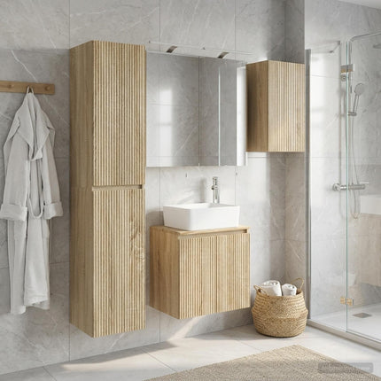 Badeværelsesskabsæt 5 pcs Sonoma-eg 50 x 14,5 x 70 cm