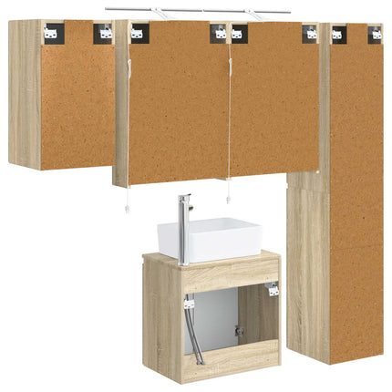 Badeværelsesskabsæt 5 pcs Sonoma-eg 50 x 14,5 x 70 cm