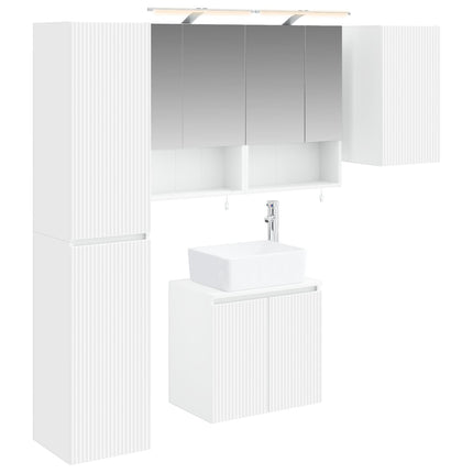 Badeværelsesskabsæt 5 pcs Hvid 50 x 14,5 x 70 cm