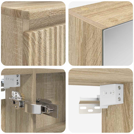 Badeværelsesskabsæt 5 pcs Sonoma-eg 50 x 14,5 x 70 cm