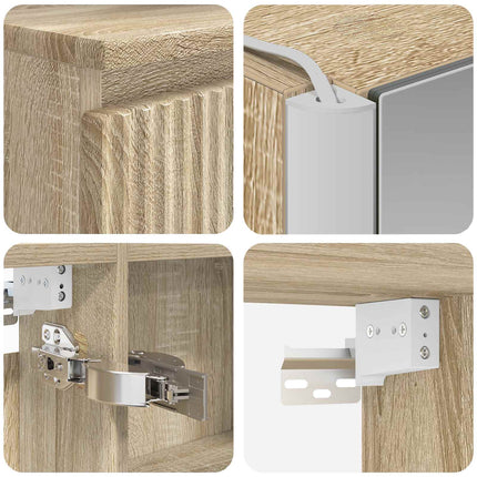 Badeværelsesskabsæt 5 pcs Sonoma-eg 53 x 15,5 x 70 cm