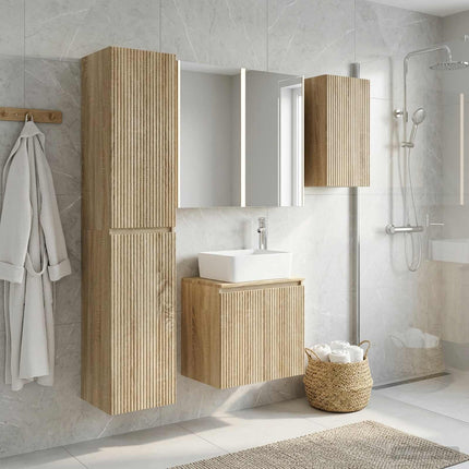Badeværelsesskabsæt 5 pcs Sonoma-eg 53 x 15,5 x 70 cm