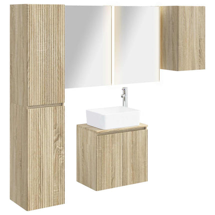 Badeværelsesskabsæt 5 pcs Sonoma-eg 53 x 15,5 x 70 cm