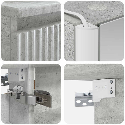 Badeværelsesskabsæt 5 pcs Betongrå 53 x 15,5 x 70 cm
