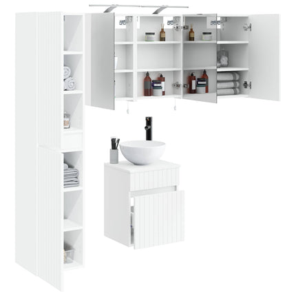 Badeværelsesskabsæt 5 pcs Hvid 40 x 10,5 x 60,5 cm
