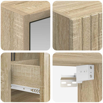 Badeværelsesskabsæt 5 pcs Sonoma-eg 40 x 10,5 x 60,5 cm