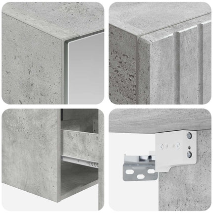 Badeværelsesskabsæt 5 pcs Betongrå 40 x 10,5 x 60,5 cm