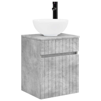 Badeværelsesskabsæt 5 pcs Betongrå 40 x 10,5 x 60,5 cm
