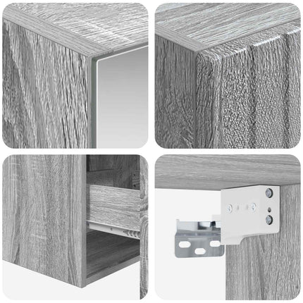 Badeværelsesskabsæt 5 pcs Grå Sonoma 40 x 10,5 x 60,5 cm