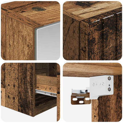 Badeværelsesskabsæt 5 pcs Gammelt træ 40 x 10,5 x 60,5 cm