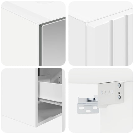 Badeværelsesskabsæt 5 pcs Hvid 43 x 16 x 62,5 cm