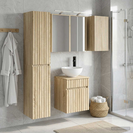 Badeværelsesskabsæt 5 pcs Sonoma-eg 43 x 16 x 62,5 cm