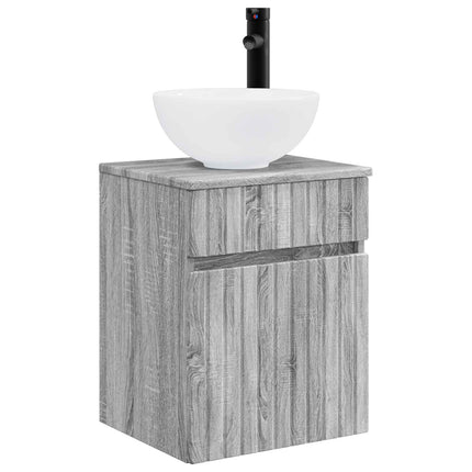 Badeværelsesskabsæt 5 pcs Grå Sonoma 43 x 16 x 62,5 cm