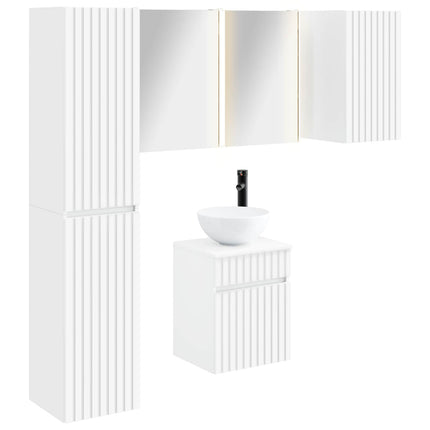 Badeværelsesskabsæt 5 pcs Hvid 43 x 11,5 x 60,5 cm