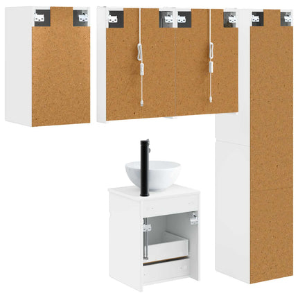 Badeværelsesskabsæt 5 pcs Hvid 43 x 11,5 x 60,5 cm