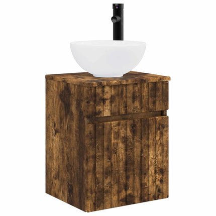 Badeværelsesskabsæt 5 pcs Røget eg 43 x 11,5 x 60,5 cm