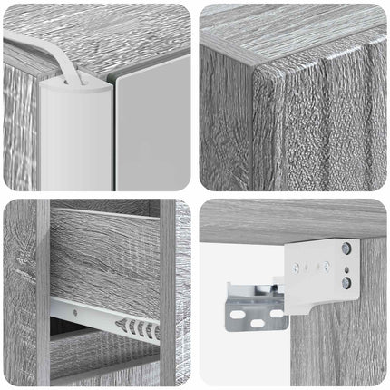 Badeværelsesskabsæt 5 pcs Grå Sonoma 43 x 11,5 x 60,5 cm