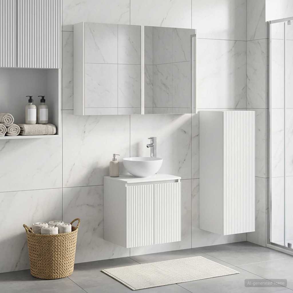 Badevrelsesmbel st 4 stk. Hvid Konstrueret tr og glas