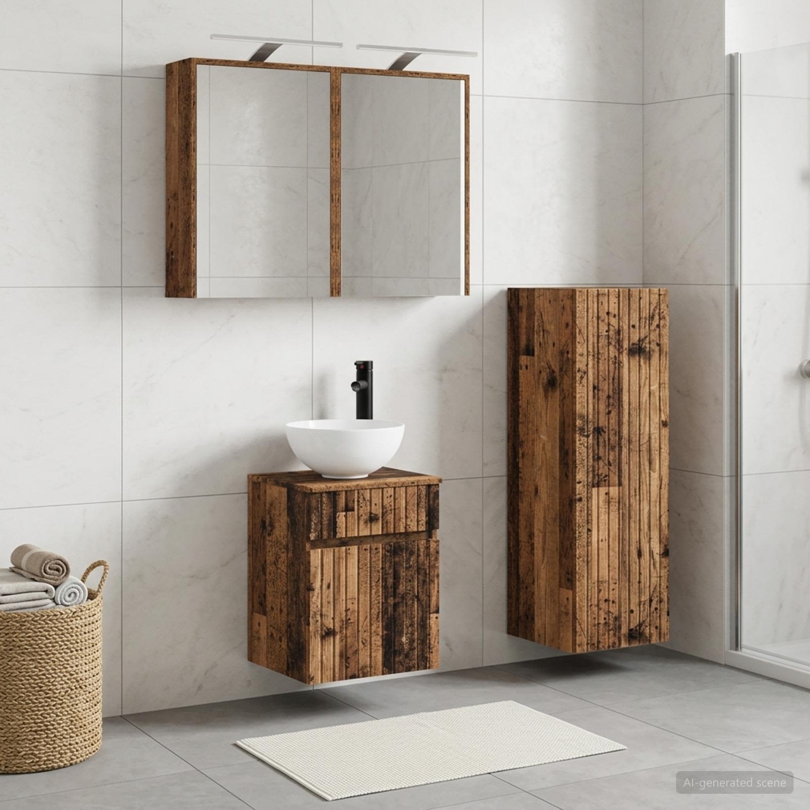 Badevrelsesmbel st 4 stk. Gammelt tr