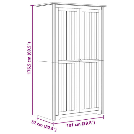 Garderobeskab BODO Honningbrun 53,5 x 99 x 173 cm