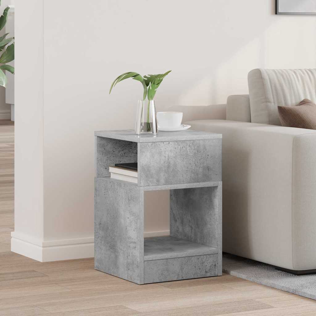 Endebord Beton Grå 30,5 X 30 X 45 Cm Konstrueret Træ - Vidaxl