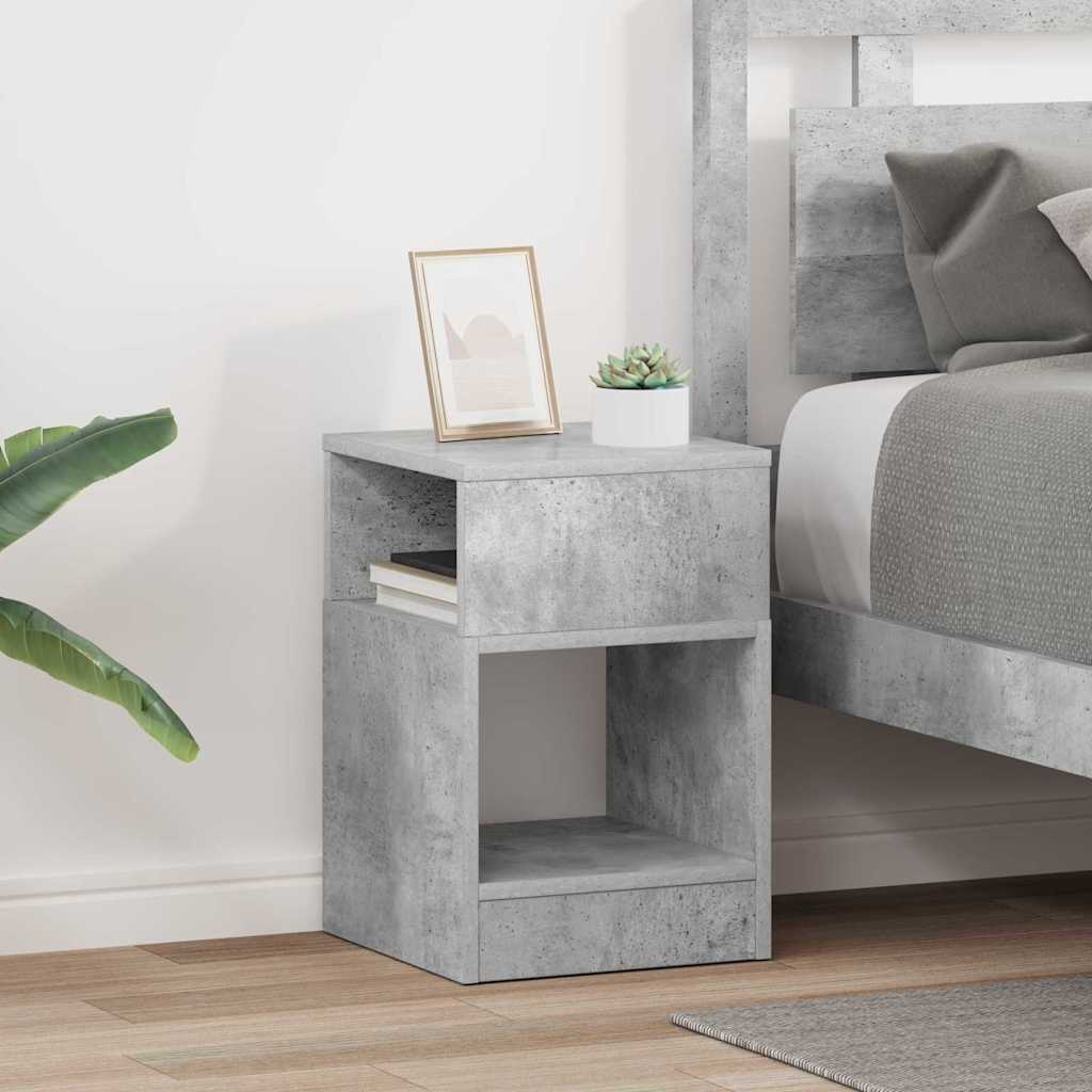 Endebord 2 pcs Beton Grå 30,5 x 30 x 45 cm Konstrueret træ