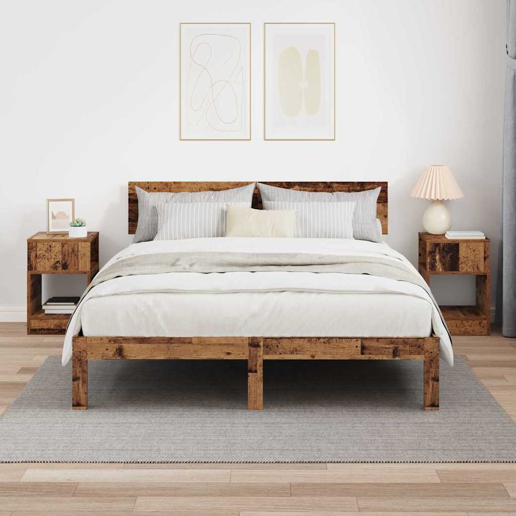 Endebord 2 pcs Gammelt træ 30,5 x 30 x 45 cm Konstrueret træ