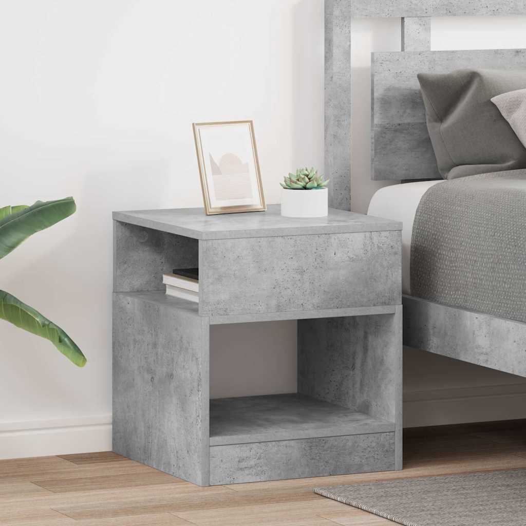 Endebord 2 pcs Beton Grå 40,5 x 40 x 45 cm Konstrueret træ