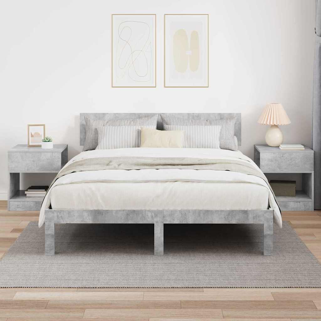 Endebord 2 pcs Beton Grå 40,5 x 40 x 45 cm Konstrueret træ