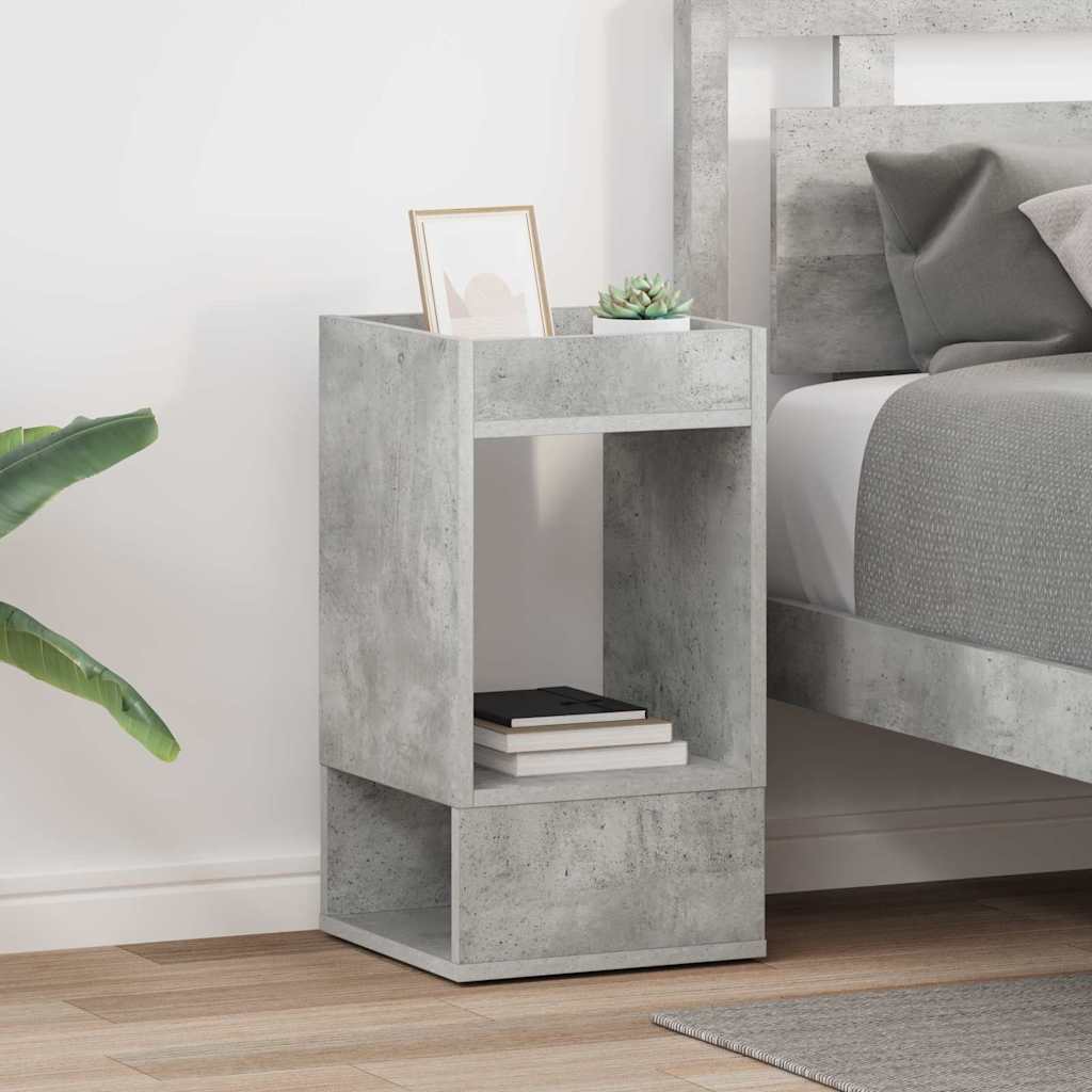 Endebord 2 pcs Beton Grå 30 x 30 x 56 cm Konstrueret træ