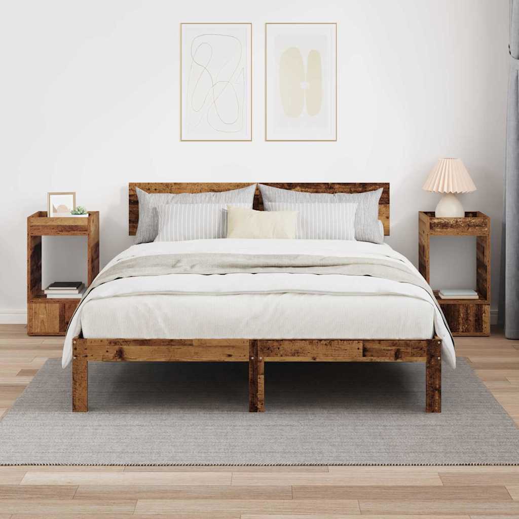 Endebord 2 pcs Gammelt træ 30 x 30 x 56 cm Konstrueret træ