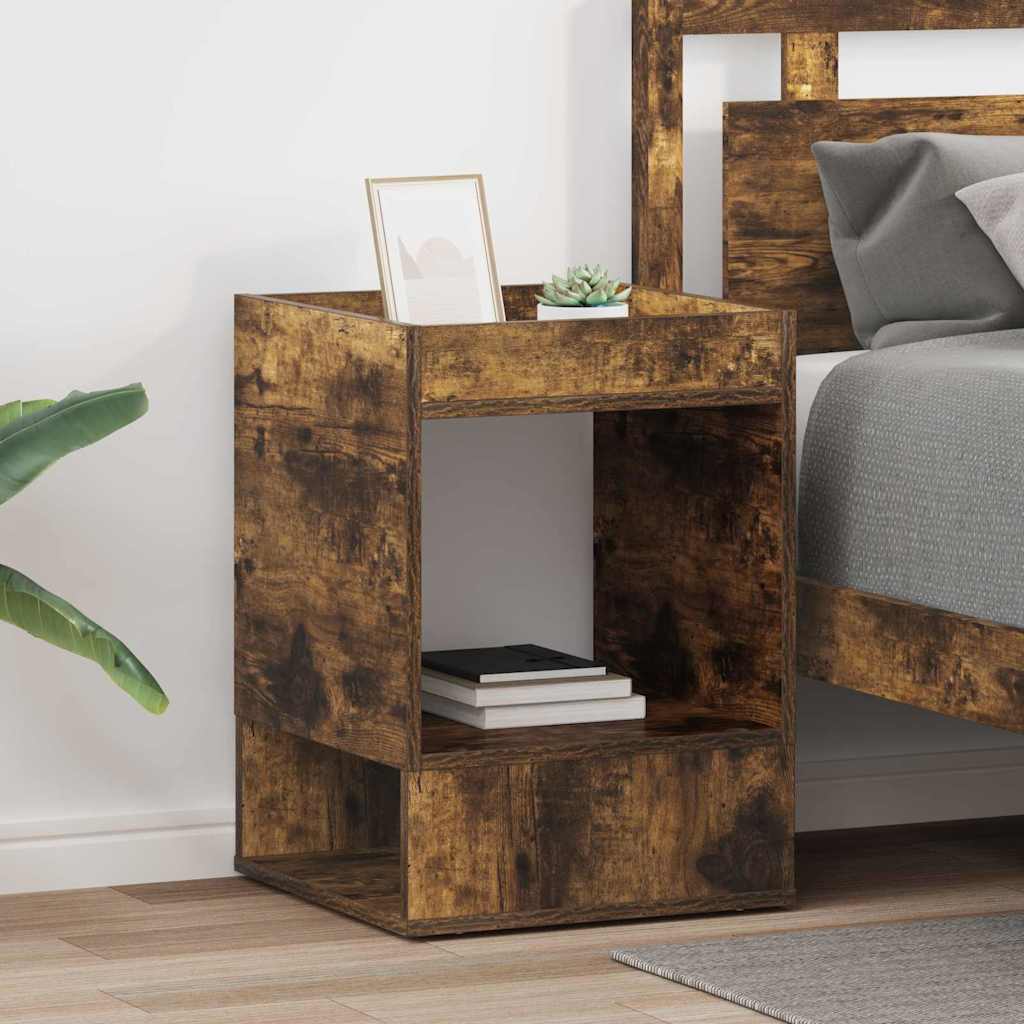 Endebord 2 pcs Røget eg 40 x 40 x 56 cm Konstrueret træ
