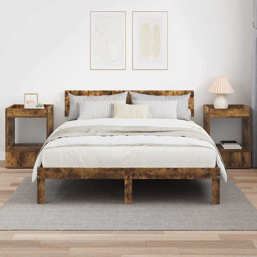 Endebord 2 pcs Røget eg 40 x 40 x 56 cm Konstrueret træ