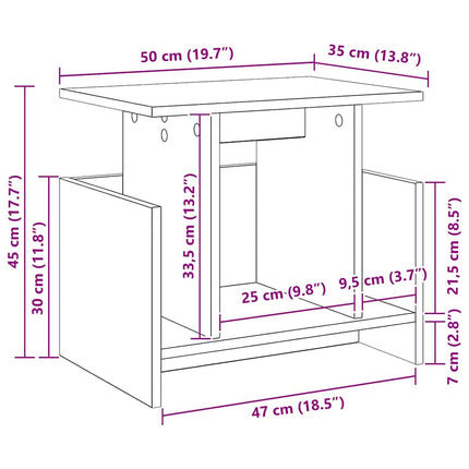 TV-bord 50 x 35 x 45 cm Hvid Konstrueret træ