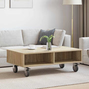 Sidebord med hjul Sonoma eg 90 x 50 x 30 cm Konstrueret træ