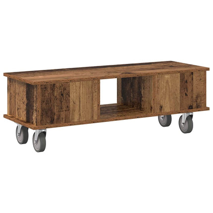 TV-bord 100 x 35 x 35 cm Gammelt træ Konstrueret træ