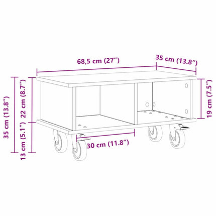 TV-bord 68,5 x 35 x 35 cm Beton Grå Konstrueret træ