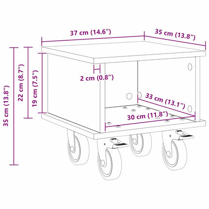 TV-bord 37 x 35 x 35 cm Sort eg Konstrueret træ