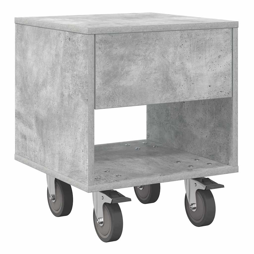 Sengebord 2 pcs Beton Grå 40,5 x 40 x 48 cm Konstrueret træ