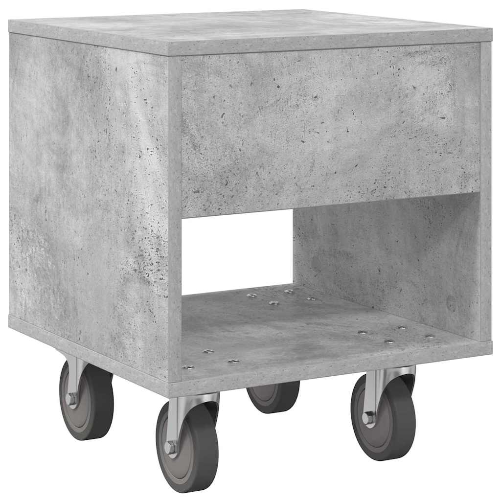 Sengebord 2 pcs Beton Grå 40,5 x 40 x 48 cm Konstrueret træ