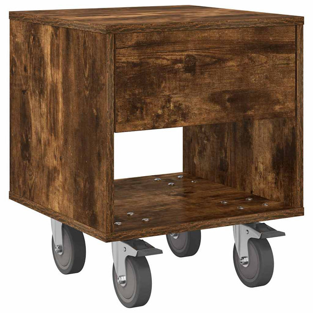 Sengebord Røget eg 40,5 x 40 x 48 cm Konstrueret træ