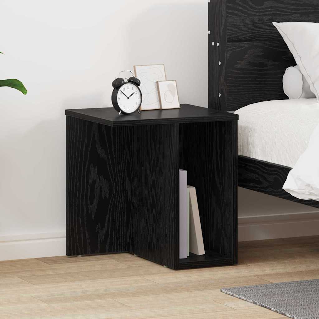 Endebord Sort Eg 37 X 32 X 40 Cm Konstrueret Træ - Vidaxl