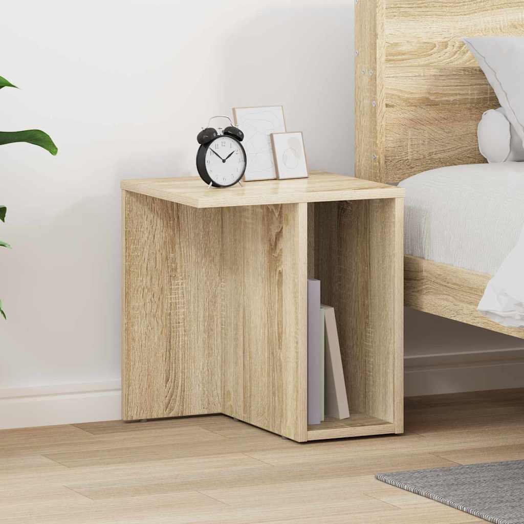Endebord Sonoma Eg 37 X 32 X 40 Cm Konstrueret Træ - Vidaxl