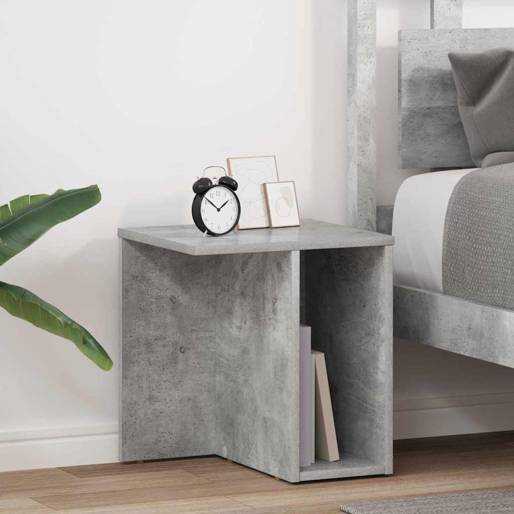 Endebord 2 pcs Beton Grå 37 x 32 x 40 cm Konstrueret træ