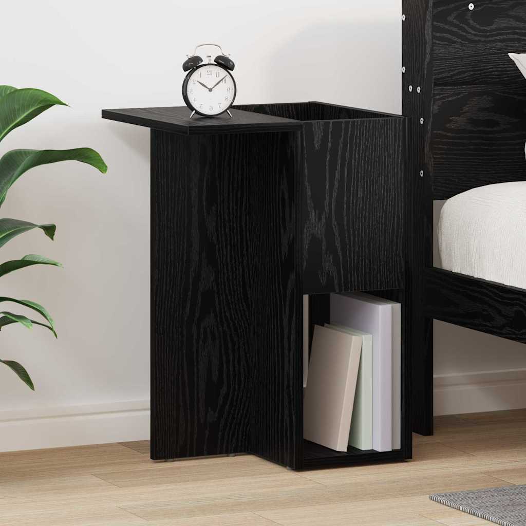Endebord Sort Eg 35 X 40 X 55 Cm Konstrueret Træ - Vidaxl
